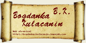 Bogdanka Kulačanin vizit kartica